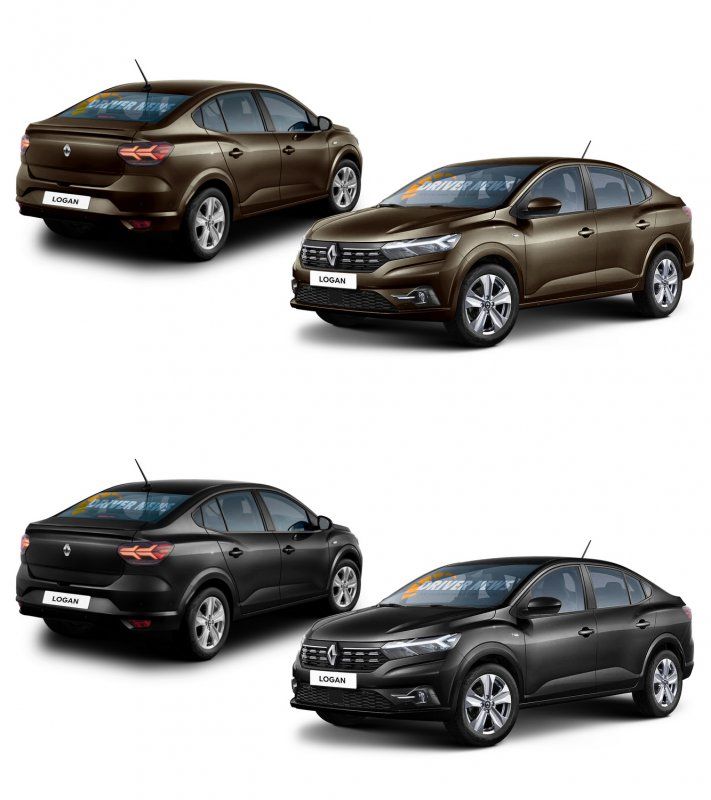 Не только серый: Как выглядит Renault Logan 2021 в актуальных цветах – рендеры